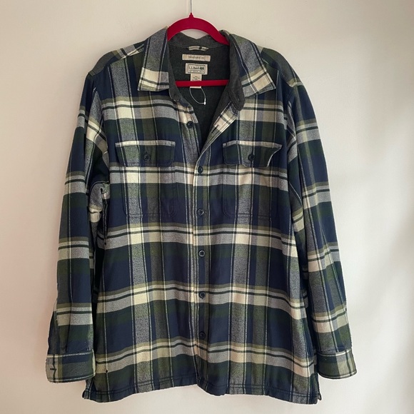 L.L. Bean | Shirts | Ll Bean Fleece Lined Flannel Plaid Shirt Nwot